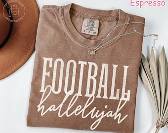 Comfort Colors® Football Hallelujah Shirt, Retro Football Season Shirt, Football Mom T-Shirt, Football Game Day Shirt, Football Lover Gift