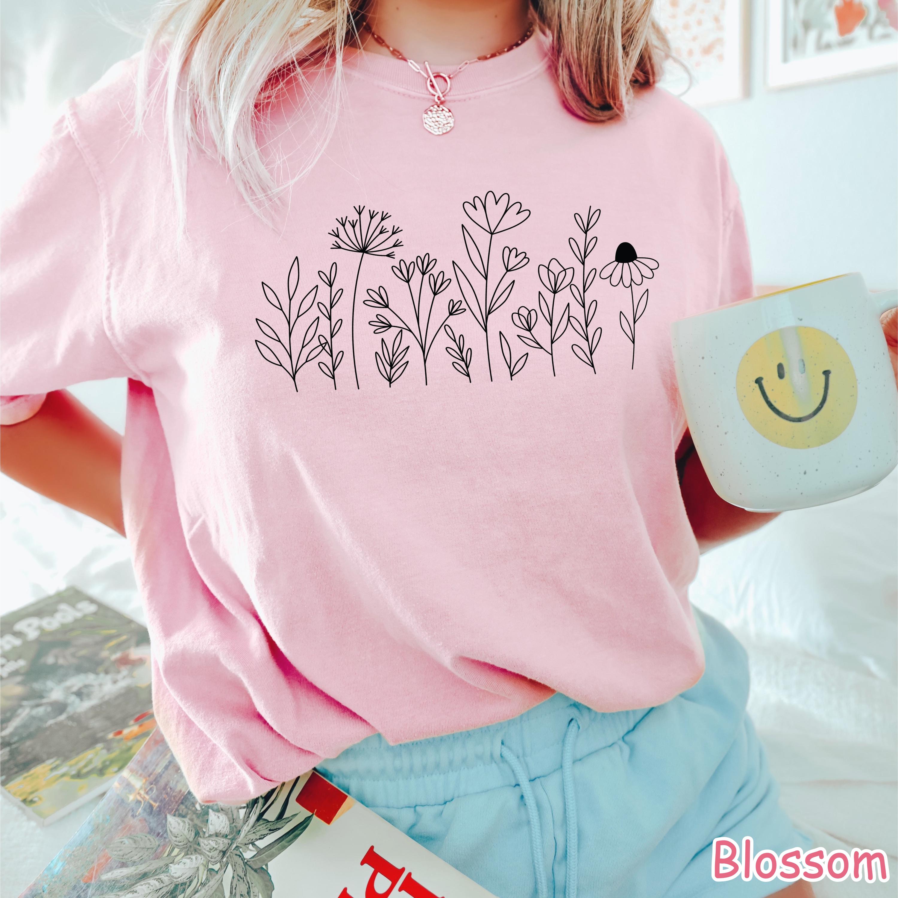 Comfort Colors® Wildflower Shirt, Floral Cottagecore Shirt, Botanical ...