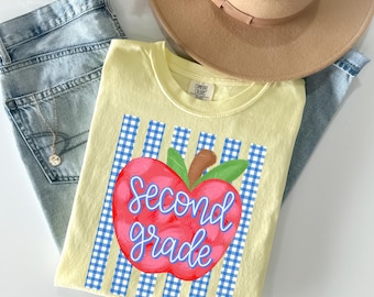 Camiseta Comfort Colors® para maestras de segundo grado, camiseta de regreso a clases, camisetas para equipos de maestros de nivel de grado.