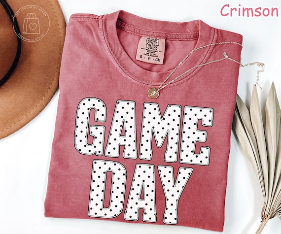Comfort Colors® Game Day Shirt, Polka Dot Football Game Day T-Shirt, Retro Football Season Tee, Trendy Football Mom Shirt, Tailgate Outfit