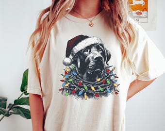 Comfort Colors® Labrador Dog Christmas Shirt Christmas Labrador Retriever Tee Cute Dog Mom Shirt Dog Lover Family Gift Holiday Dog Mom Gift