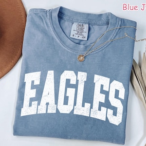 Comfort Colors® Retro Eagles Shirt, Game Day Eagles Tee, School Mascot Shirt, College Spirit Eagle Mascot Shirt, Tailgate Football Mom Shirt