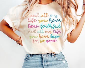 Comfort Colors® Christian Shirt Retro Faith Shirt Religious Women Gift Bible Verse T-Shirt Christian Gifts for Women Jesus Apparel God Tee