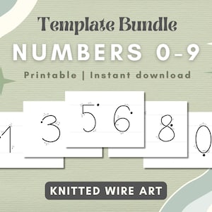 Numbers Knitted Wire Template Baby Milestone Bending Wire Guide Numbers Template for Tricotin Icord Pattern DIY Milestones Knitted Numbers