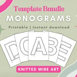 Monogramas Plantilla de alambre de punto Alfabeto Alambre Arte Letras Doblado Alambre Arte Plantilla Iniciales Nombre Signo DIY Kit Personalizado Nombre del bebé Arte de la plantilla