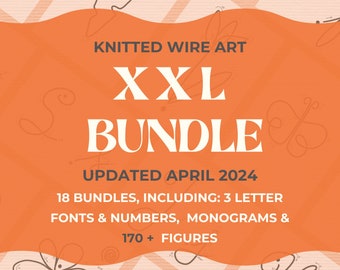 Wire Letter Template Bundle Knitted Wire Art Pattern Floral Template Tricotin Figure Knitting Pattern Wire Bending Guide Alphabet Template