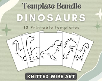 Dinosaurs Knitted Wire Art Template Dino Wire Bending Template for Knitted Wire Template Dinosaur Shape Decor DIY Kids Room Wall Art Animal