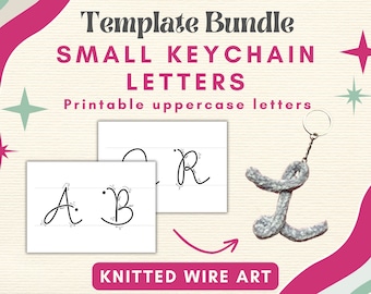Letter Keychain Knitted Wire Art Template Alphabet Wire Bending Guide Uppercase Letter Stencil Knitted Art Tricotin Personalized Keychain