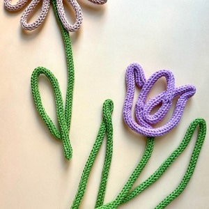 Floral Knitted Wire Art Template Floral Bending Guide Garden Printable Pattern Spring Knitted Rope Tricotin Flower Shape  Bundle DIY Spring