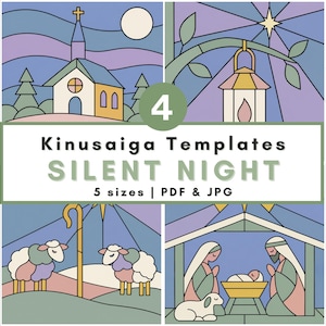 Christian Kinusaiga Pattern Bundle Nativity Scene Kit Beginner Christmas Template Printable Patterns Art Kit Gift Idea Designs Church Sheep