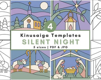 Christian Kinusaiga Pattern Bundle Nativity Scene Kit Beginner Christmas Template Printable Patterns Art Kit Gift Idea Designs Church Sheep