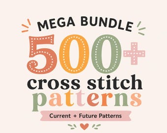 Paquete de patrones de bordado de punto de cruz, paquete de diseños de puntadas modernas en PDF, mega colección, regalo para bordadores. Tienda completa de paquetes de punto de cruz.