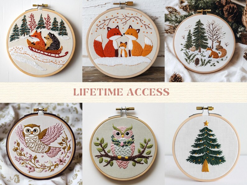 Woodland Animals Hand Embroidery Pattern Forest Template for Beginners ...