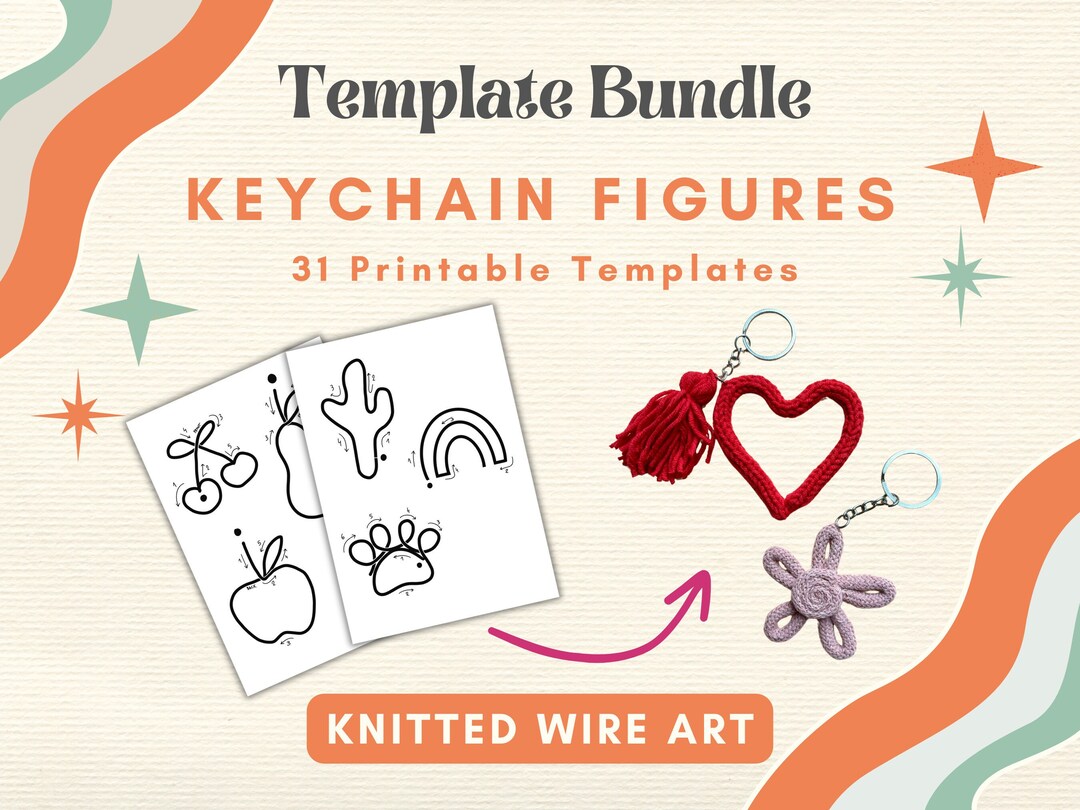 Keychain Knitted Wire Art Figures Template Personalized Keychain Shape ...