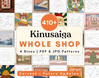 Kinusaiga pattern bundle Whole Shop Kinusaiga coastal fabric Mosaic art diy decor no sew craft gift printable template beginner Foam Craft