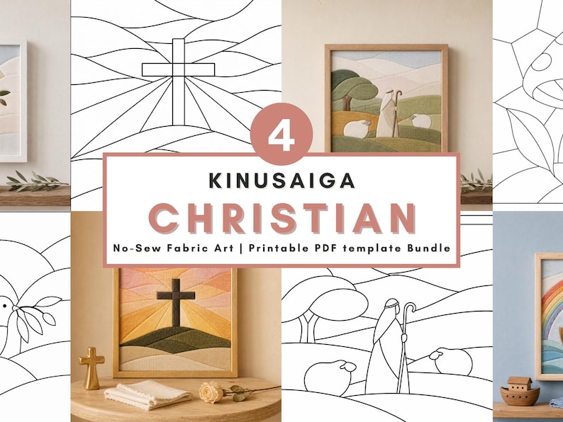 Kinusaiga pattern bundle Whole Shop Kinusaiga coastal fabric Mosaic art diy decor no sew craft gift printable template beginner Foam Craft