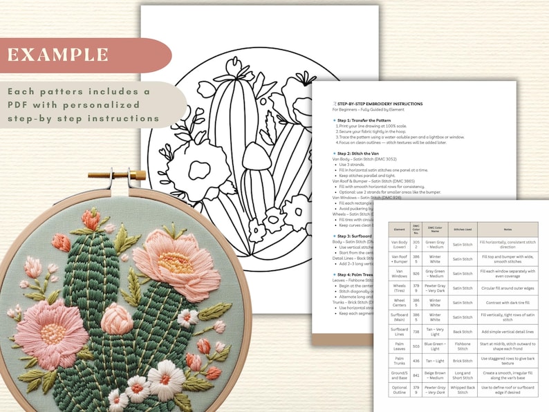 Beginner Western Pattern Wild West Hand Embroidery Pattern Bundle Western Floral Cowgirl ...