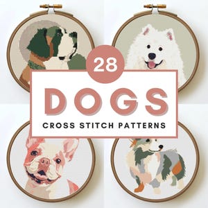 Whole Shop Cross Stitch Pattern Bundle Cute Designs Modern Counted XStitch PDF Instant Download Lifetime Access Fantasy Cross Stitch Dog PDF