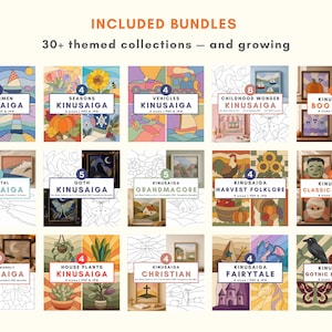 Kinusaiga pattern bundle Whole Shop Kinusaiga coastal fabric Mosaic art diy decor no sew craft gift printable template beginner Foam Craft