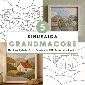 Kinusaiga pattern bundle Whole Shop Kinusaiga coastal fabric Mosaic art diy decor no sew craft gift printable template beginner Foam Craft