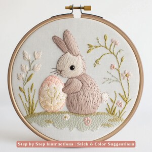 Easter Hand Embroidery Pattern Bundle Spring Bunny Chick Egg Floral ...