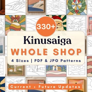 Kinusaiga pattern bundle Whole Shop Kinusaiga coastal fabric Mosaic art diy decor no sew craft gift printable template beginner Foam Craft
