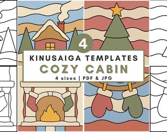 Kinusaiga Pattern Bundle Cozy Cabin Fabric Art Craft Template Download Digital Craft Patterns Diy Gift Idea Christmas Home Decor Hand Made