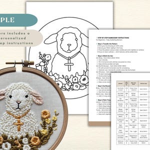 Easter Hand Embroidery Pattern Bundle Spring Bunny Chick Egg Floral ...