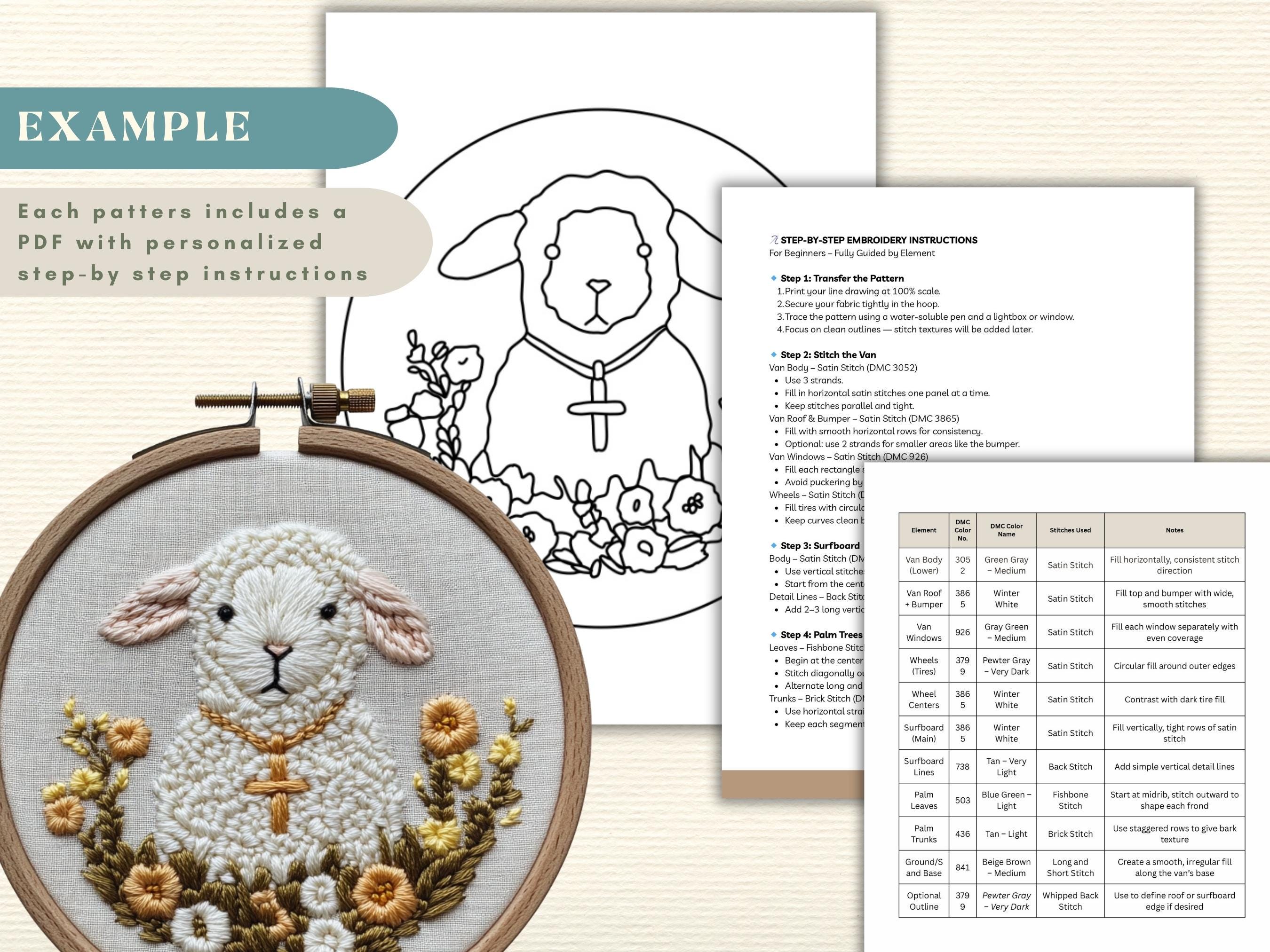 Easter Hand Embroidery Pattern Bundle Spring Bunny Chick Egg Floral ...