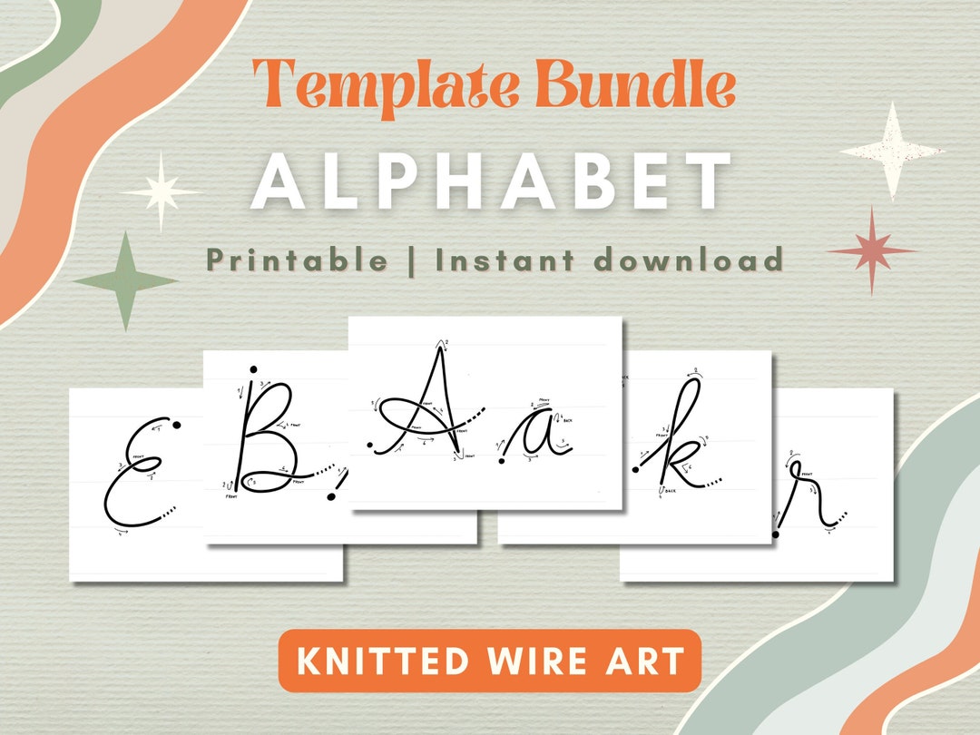 Alphabet Knitted Wire Template Letters Uppercase and Lowercase Wire Alphabet Knitted Wire Template Letters Uppercase and Lowercase Wire