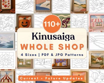 Kinusaiga pattern bundle Whole Shop Kinusaiga coastal fabric Mosaic art diy decor no sew craft gift printable template beginner Foam Craft
