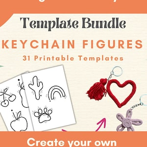 Keychain Knitted Wire Art Figures Template Personalized Keychain Shape ...