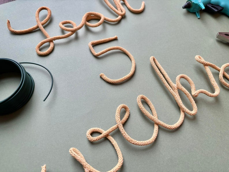 Alphabet and Numbers Knitted Wire Template Letters Uppercase and Lowercase Wire Bending Guide Numbers Pattern Baby Milestone Number DIY Art