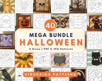 Halloween Kinusaiga Pattern Mega Bundle Halloween Craft Pattern Instant Digital Download Fall Gift Idea Spooky Decor Set 10 Collections