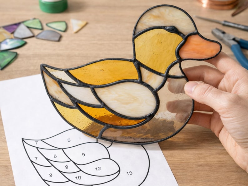 Stained Glass Pattern Bundle Animal Mix Suncatcher Templates PDF Beginner Friendly Modern Glass Art Design PDF Beginner Stained Glass Bundle
