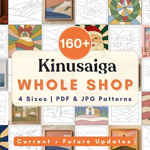 Kinusaiga pattern bundle Whole Shop Kinusaiga coastal fabric Mosaic art diy decor no sew craft gift printable template beginner Foam Craft