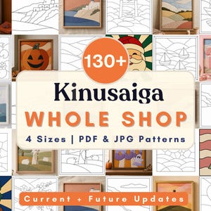 Kinusaiga pattern bundle Whole Shop Kinusaiga coastal fabric Mosaic art diy decor no sew craft gift printable template beginner Foam Craft