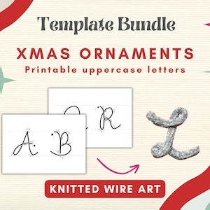 Weihnachten Wire Art Vorlage Wire Letter Weihnachtsverzierung DIY Personalisierte Name Vorlage Wire Art Alphabet Weihnachtsbaumdekoration DIY
