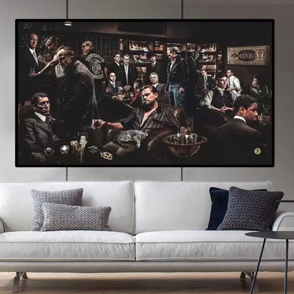 Toile personnage de film Peaky Blinders , the wolf of wall street , scarface , le parrain , Blockbusters poster print , movie canvas