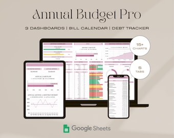 The Ultimate Annual Budget Spreadsheet - Monthly, Annual Dashboard, and Net Worth Dashboards - Debt Snowball - Google Sheets