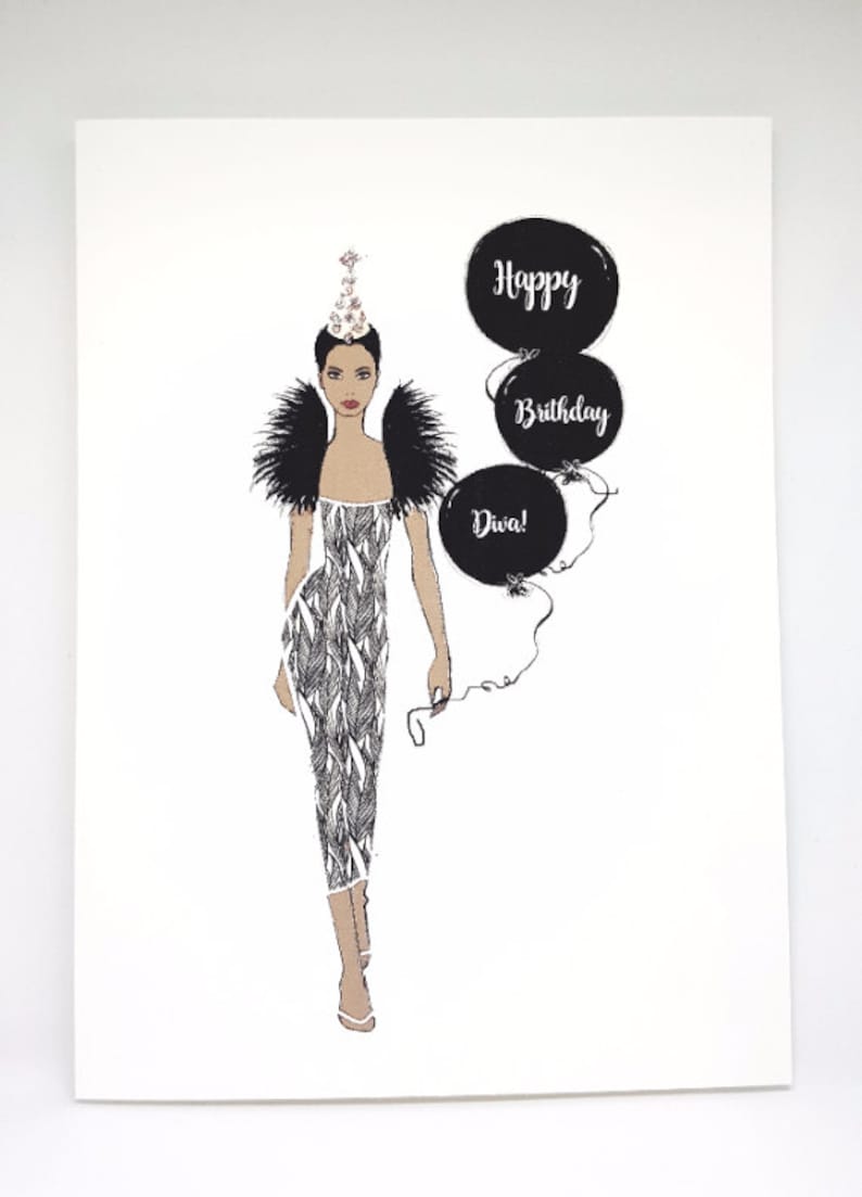 diva-birthday-card-fashion-illustration-card-african-etsy