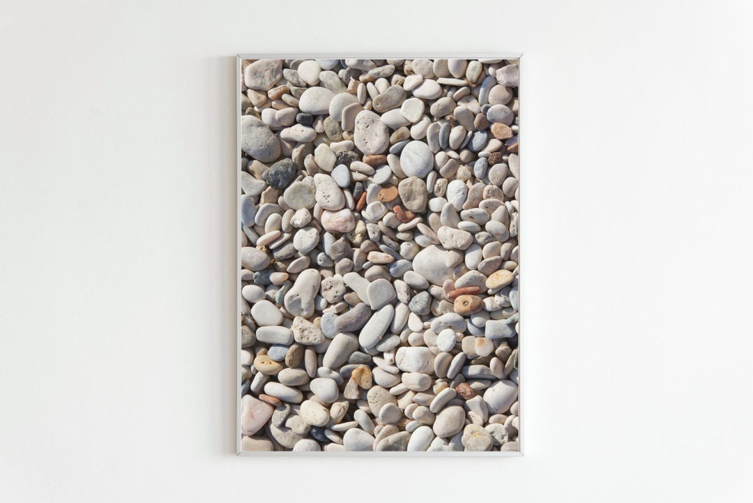 Beach Pebbles Wall Decor Printable, Stones Poster, Rock Pattern Print ...