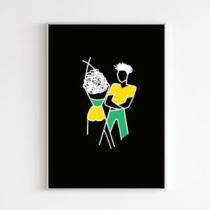 Abstract Dance Poster – Minimalist Line Art Print – Modern Wall Art for Dance Studio, Living Room, or Office - Dancehall Inspire Prints