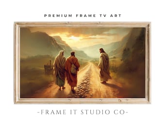 FRAME TV art, The Road to Emmaus, Jesus Christ Art, Spring Frame Tv Wallpaper, Christ Frame Tv, Frame Tv Christian Art, Digital Download