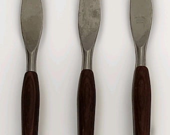 Vintage MCM Mode Danish Knives Teak Wood Handle Stainless Sheffield England