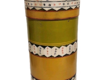 Vintage Tozai Home Lidded Turned Wood & Inlay 12” Jar