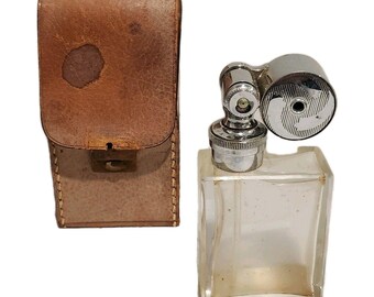 Vintage Escale by Marcel Franck Perfume Side Atomizer with Leather Travel Case