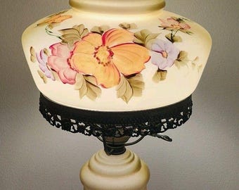 Vintage Hand Painted Gone With the Wind GWTW 18" Hurricane Lamp Cottagecore