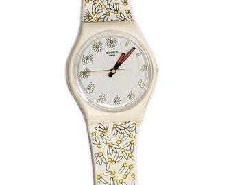 Vintage Swatch Pick Me GW174 Floral Daisy Swiss Watch Needs Battery