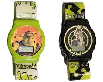 2003 Shrek 2 General Mills Cereal Shrek & Donkey Wrist Watches New In Package